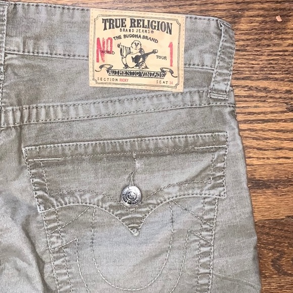 NWT True Religion Brand Jeans Green Corduroy Pants for Men - Size 30 - Picture 10 of 11